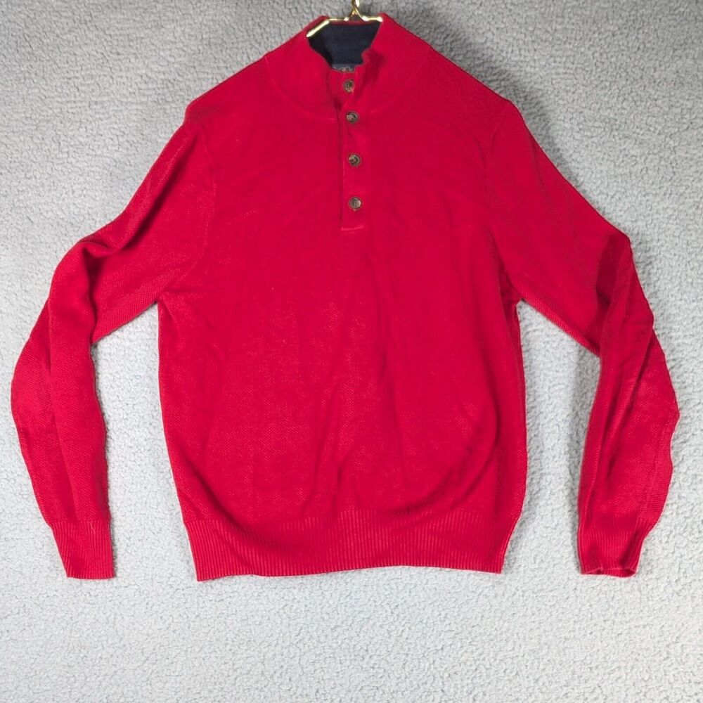 Brooks Brothers Sweater Mens Size Small Red Long Sleeve Button Sweater